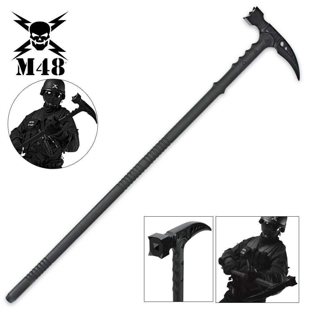 38" M48 Kommando Survival Tactical Combat Battle Axe Blade Hammer Hiking Staff