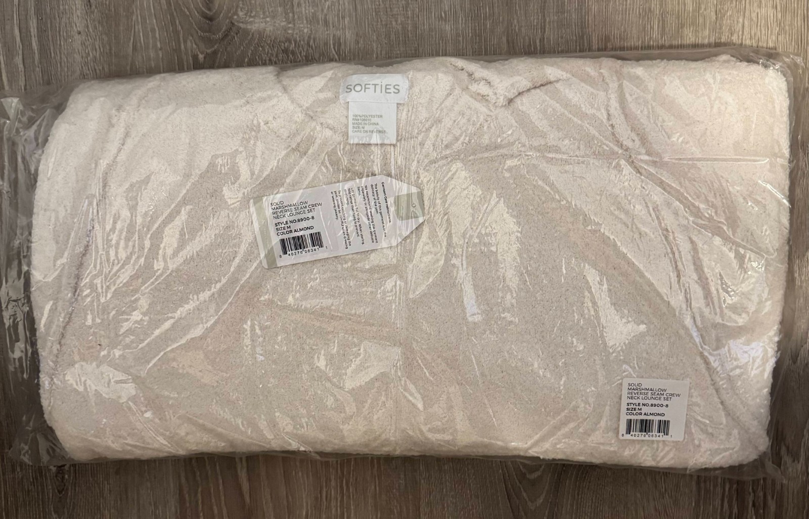 Softies Solid Marshmallow Reverse Seam Crew Neck Lounge Set -CHOOSE SIZE / COLOR