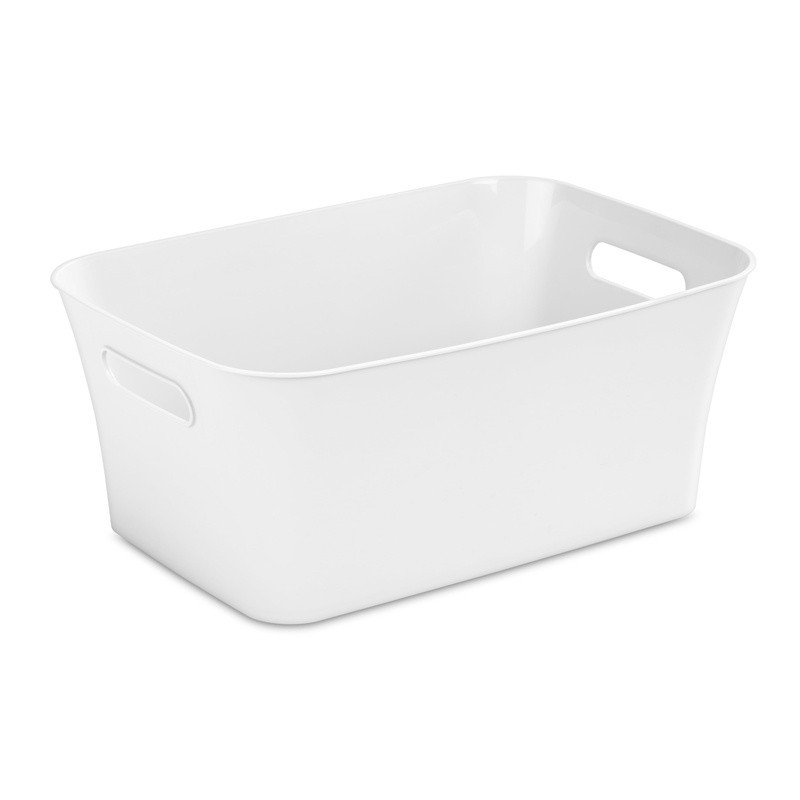 6 Pack Medium Plastic Storage Bins W/ Handles Home Organization & Storage New