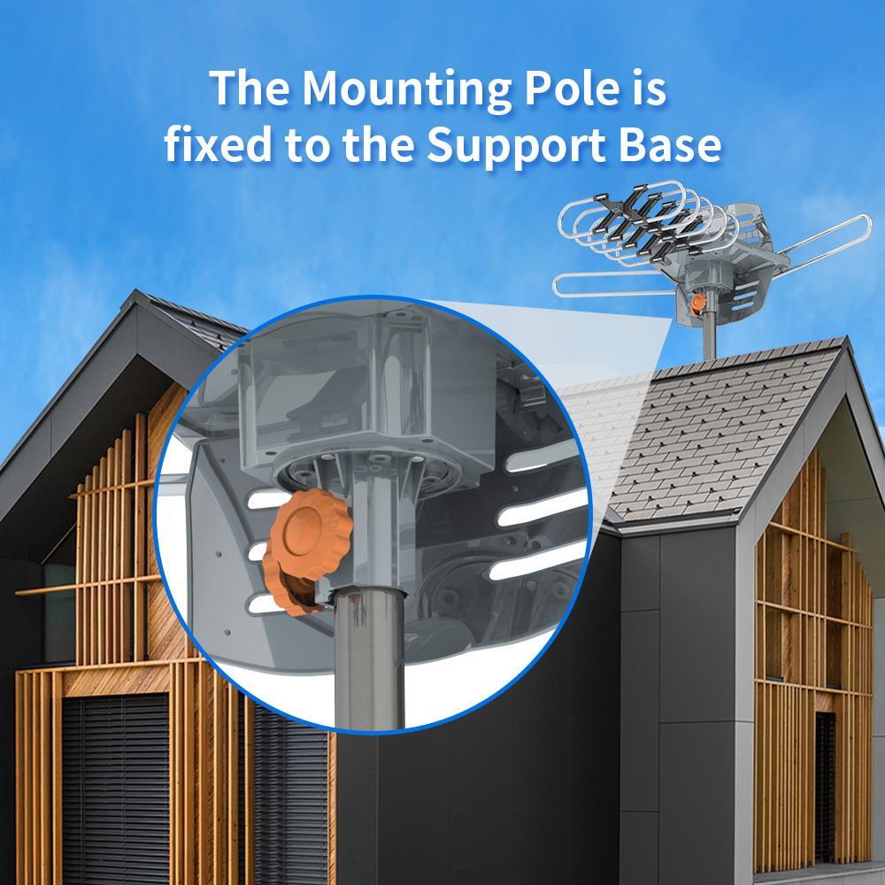 990 Mile Outdoor TV Antenna Motorized Amplified V/UHF HDTV 1080P 360° Video Home