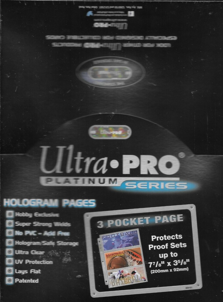 (25) ULTRA PRO 3-POCKET PROOF SET SIZE PLASTIC SHEETS / PAGES