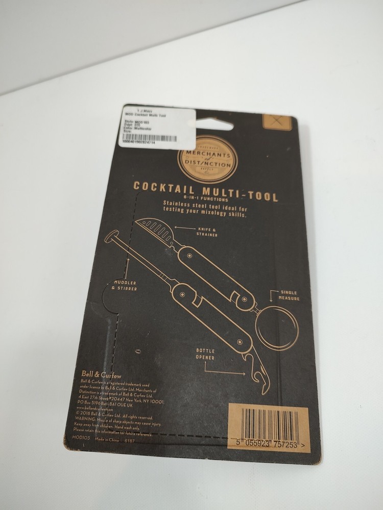 Cocktail Multi-Tool - 6-IN-1 Functions - Two Piece Set - New in Orig Pkg