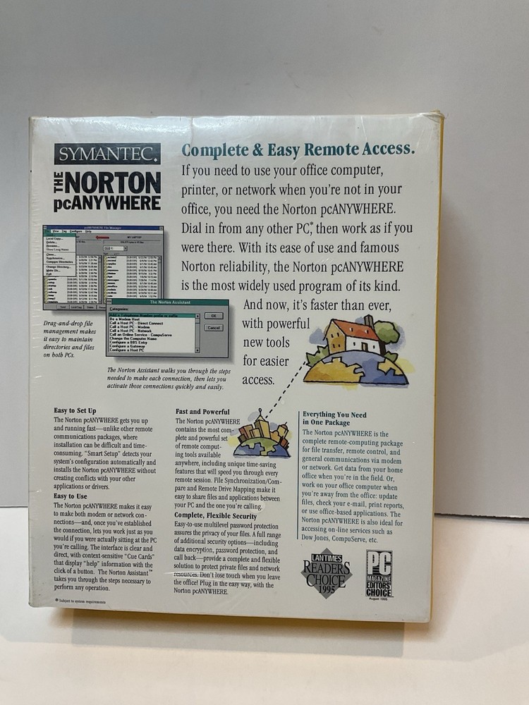 Symantec Norton PC Anywhere Version 2.0 DOS Windows NOS Sealed