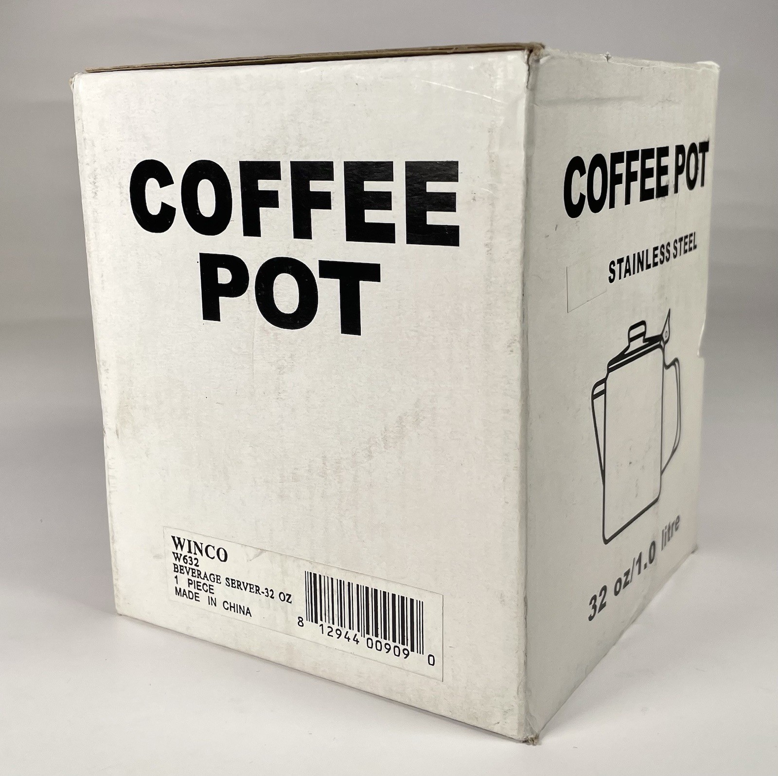 Winco W632 32 Oz Beverage Server Short Spout Hinged Top Stainless Steel QUALITY!