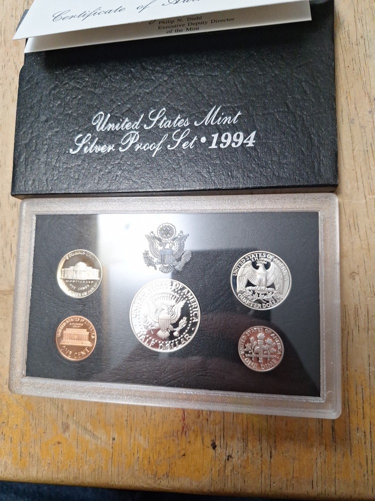 3 US Silver proof sets - 1994, 1995, 1996 w/ Box COA