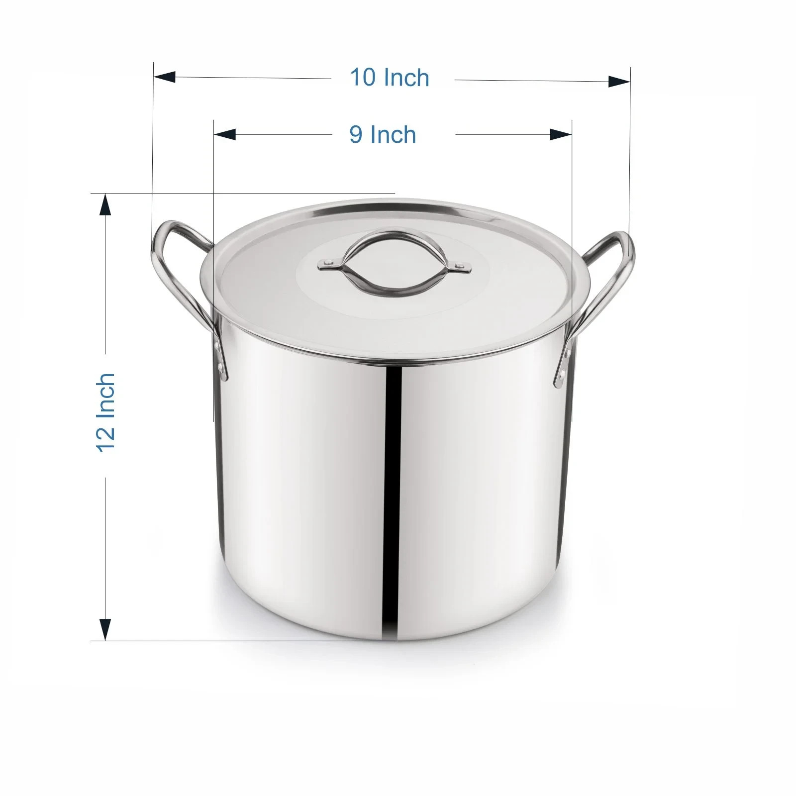 8-Qt Stainless Steel Stock Pot with Metal Lid, Ultra Durable, Stay-Cool Handles