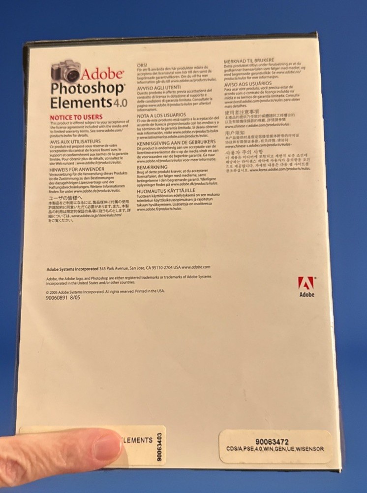 Adobe Photoshop Elements 4.0 for Windows XP Full Retail Version 4