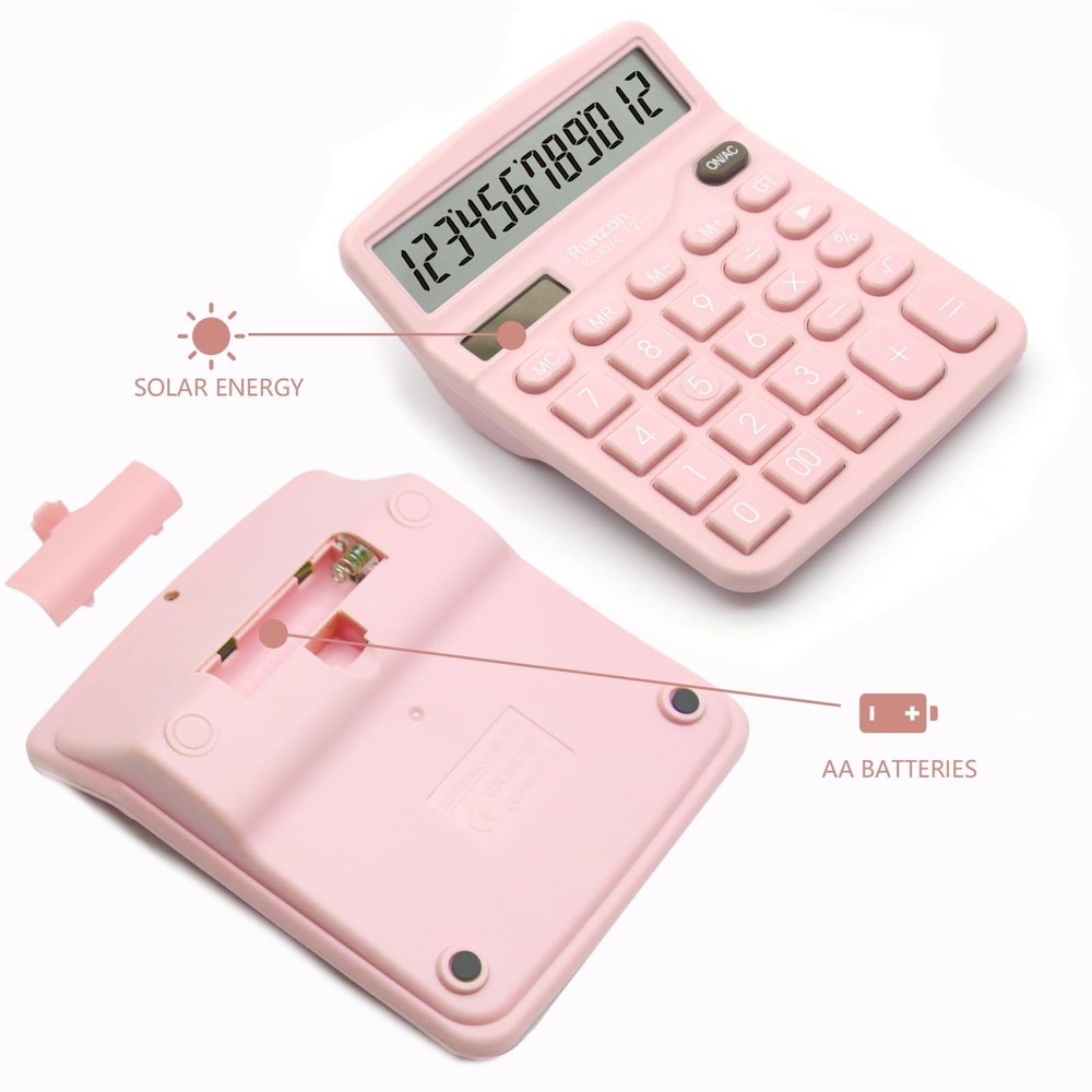 Basic Office Desktop Calculator - 12 Digit Large LCD Display, Sensitive Butto...