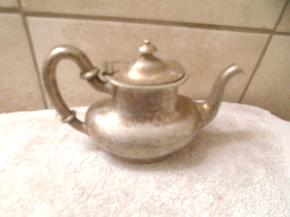 rogers bros silver soldered tea pot