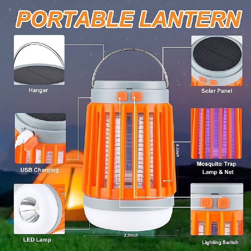 (2 Pack) Fuze Bug Lantern Bug Zapper Indoor Outdoor Mosquito Fly Killer LED