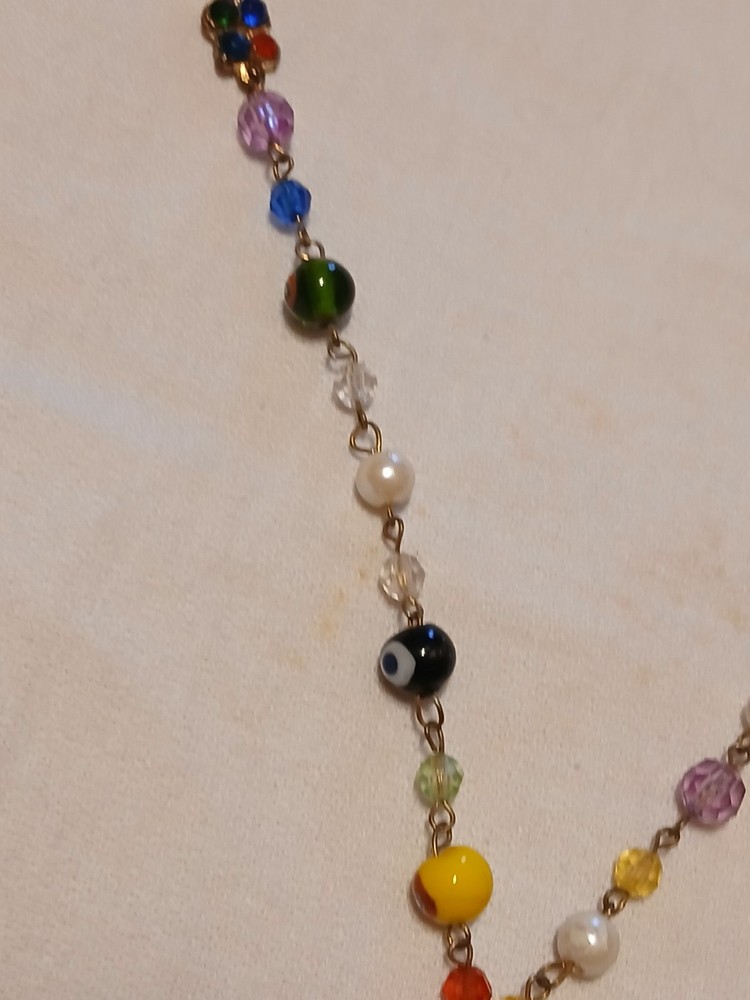 Religious Catholic Christianity Multi Gemstone Rosary Necklace