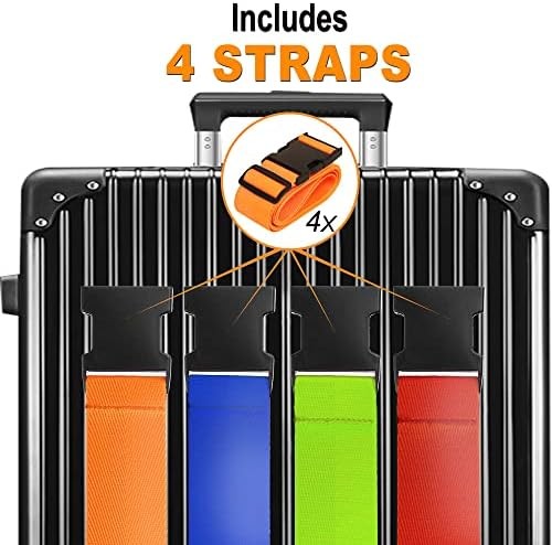 TSA Approved Luggage Straps 4 Pack Mixed Colors