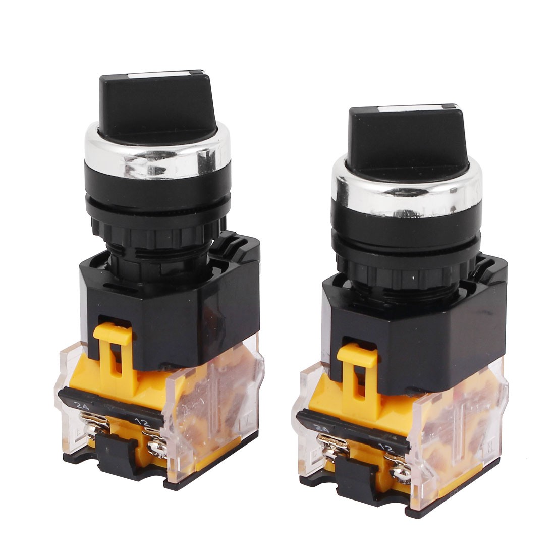 2 Pack LA38-203 AC 440V 10A 2 Position ON/OFF Rotary Selector Switch Orange
