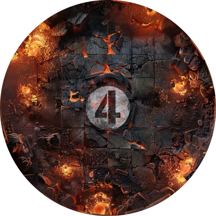 Objective Markers Set - 7.57" - Hellscape - Compatible w/ Warhammer 40K