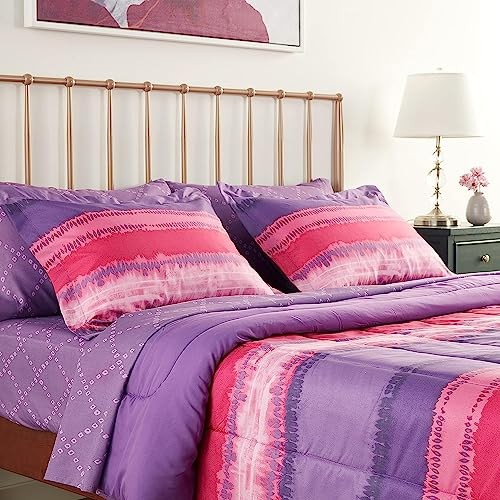 Tie Dye Ultra Soft Microfiber Comforter Sheet Set, Multi-Colored Full