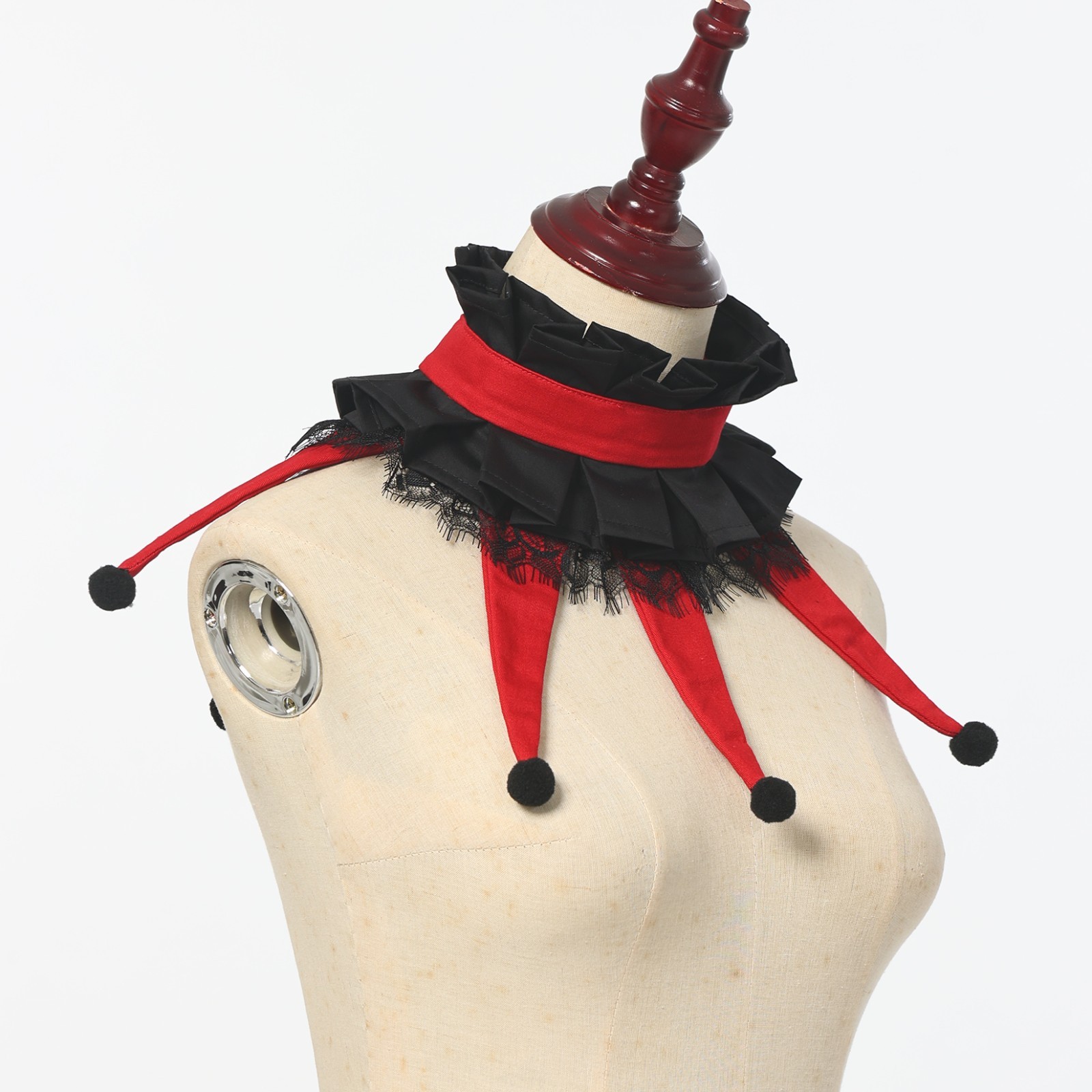 Halloween Clown Collar Mardi Gras Jester Pointed Clown Collar Neck Ruffle Collar