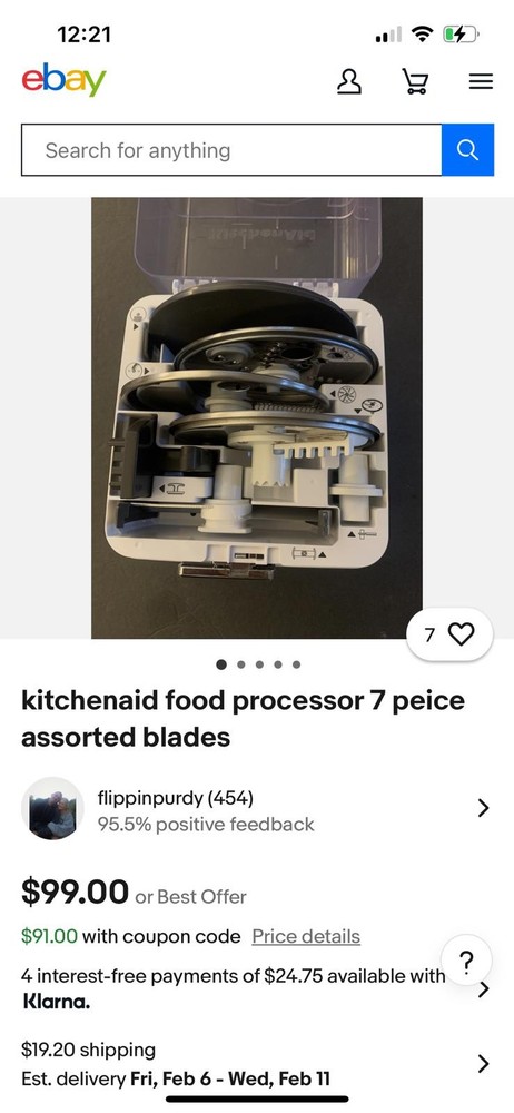 kitchenaid food processor 7 peice assorted blades