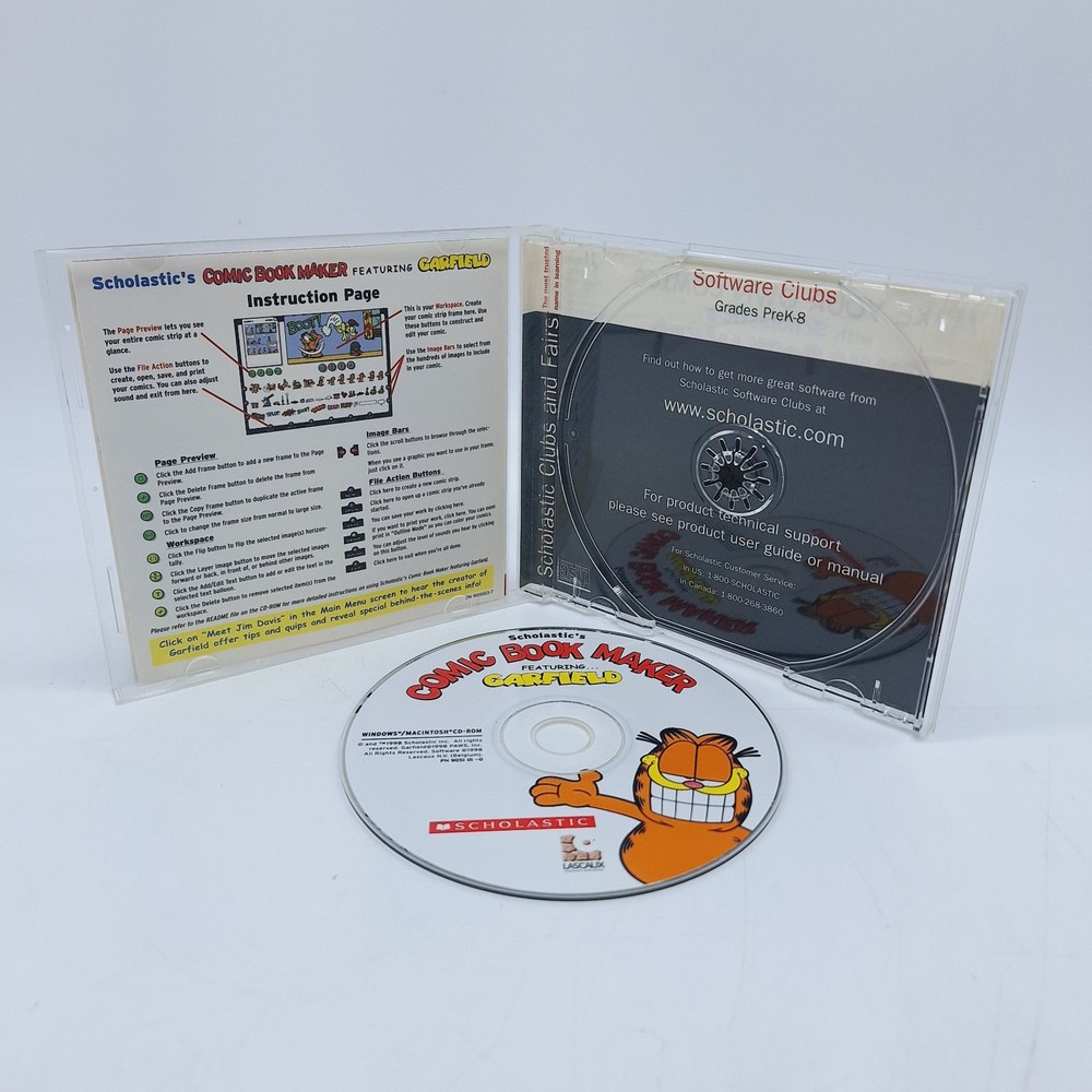 Comic Book Maker Featuring Garfield RARE Windows PC & Mac CD-ROM Video Game