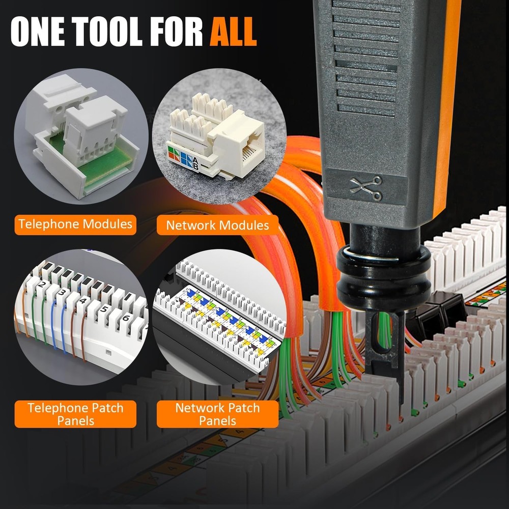 110 Punch Down Tool, Smooth-Cutting, Durable, Easy-to-Use Keystone orange