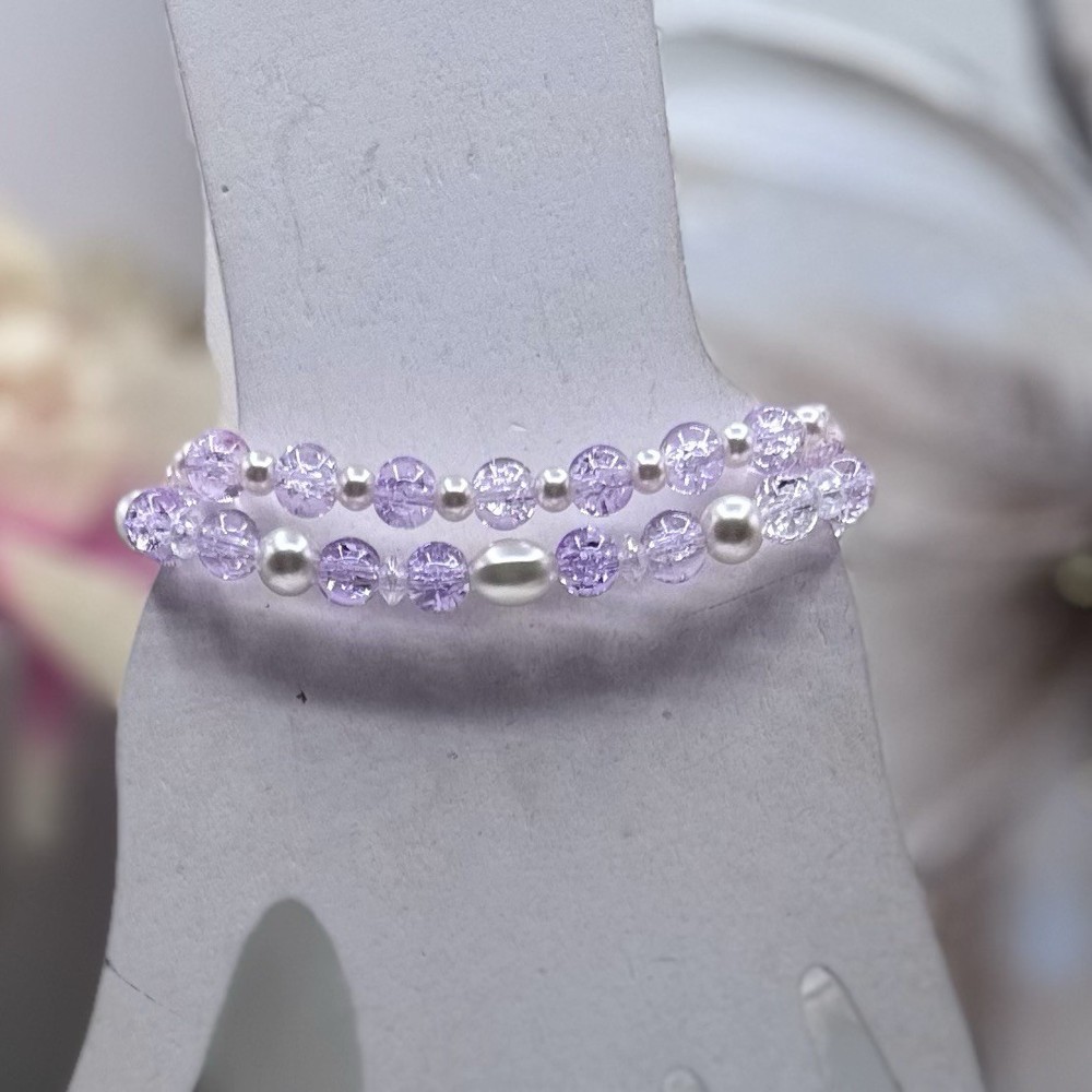 Lilac Gradient Glass Beaded Bracelet Style