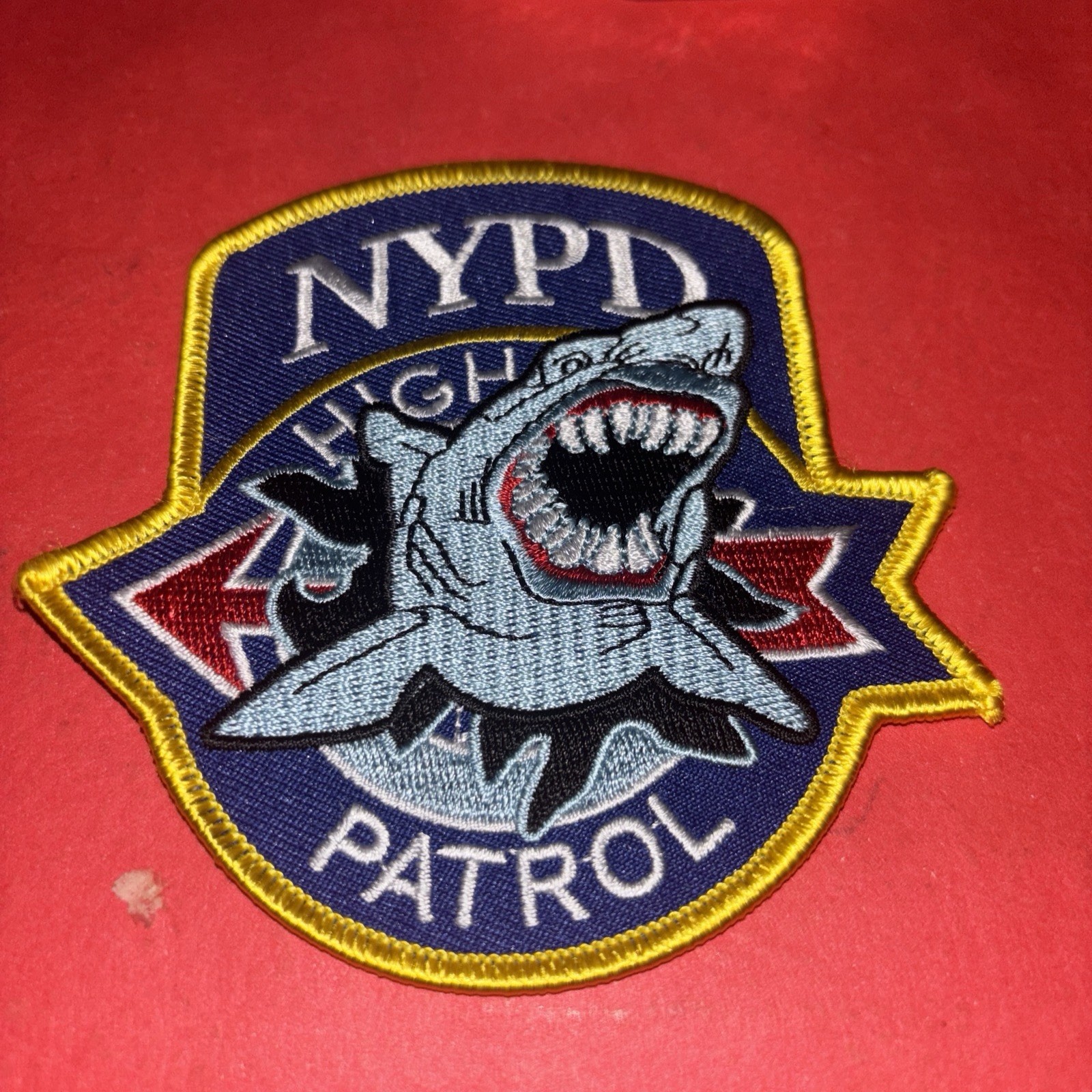 NYPD Highway Patrol Great White Shark Patch Mint Unused. Awesome Quality