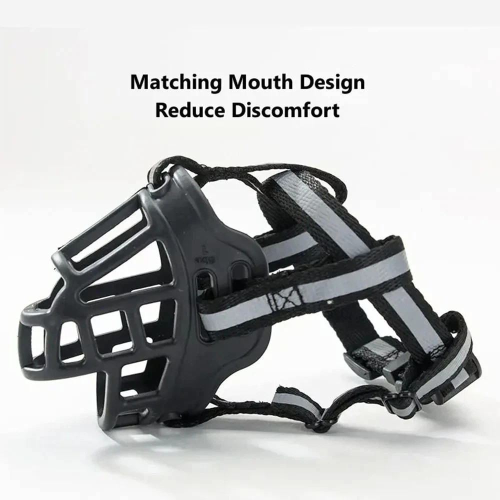 Large Pet Dog Basket Muzzle Mouth Cover Adjustable NoBarking Anti Bite Biting