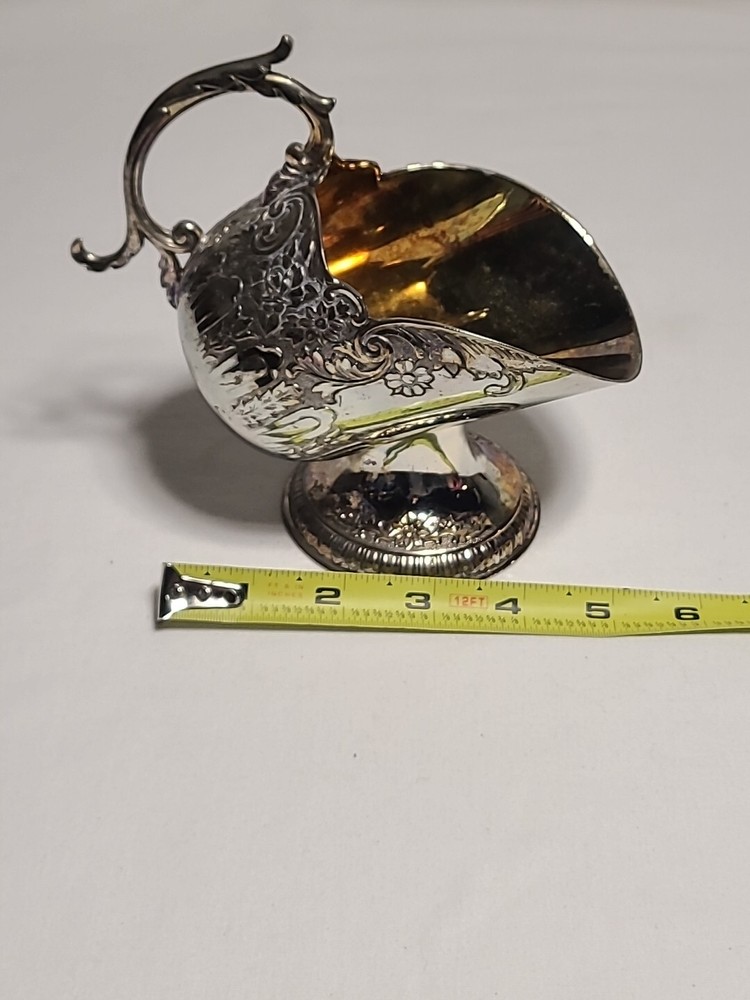 Vintage Sugar Scuttle E.P.ZINC Silverplate Alloy Japan