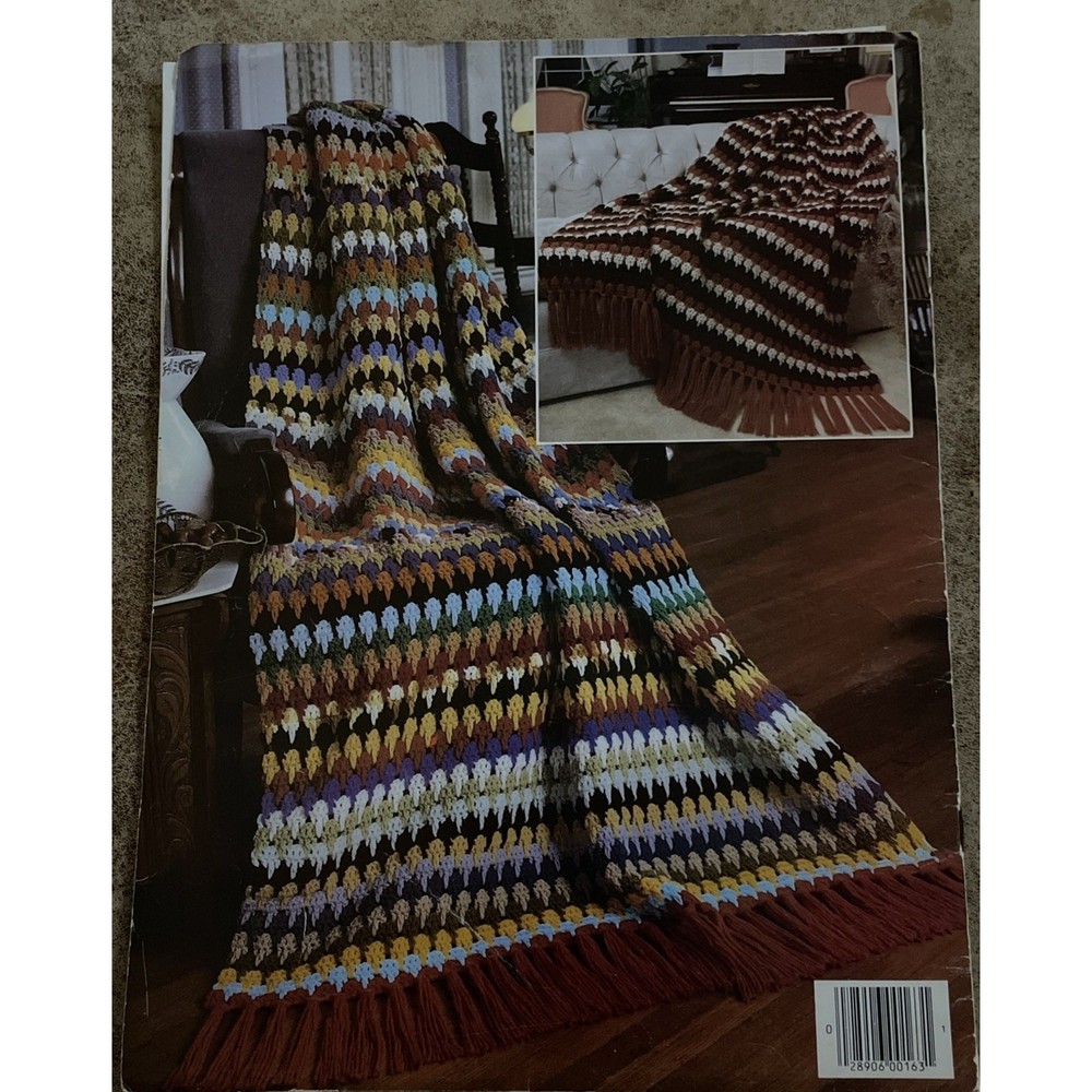 Leisure Arts Crocheted Scraps To Beauty Afghans Pattern Instructions Patchwork