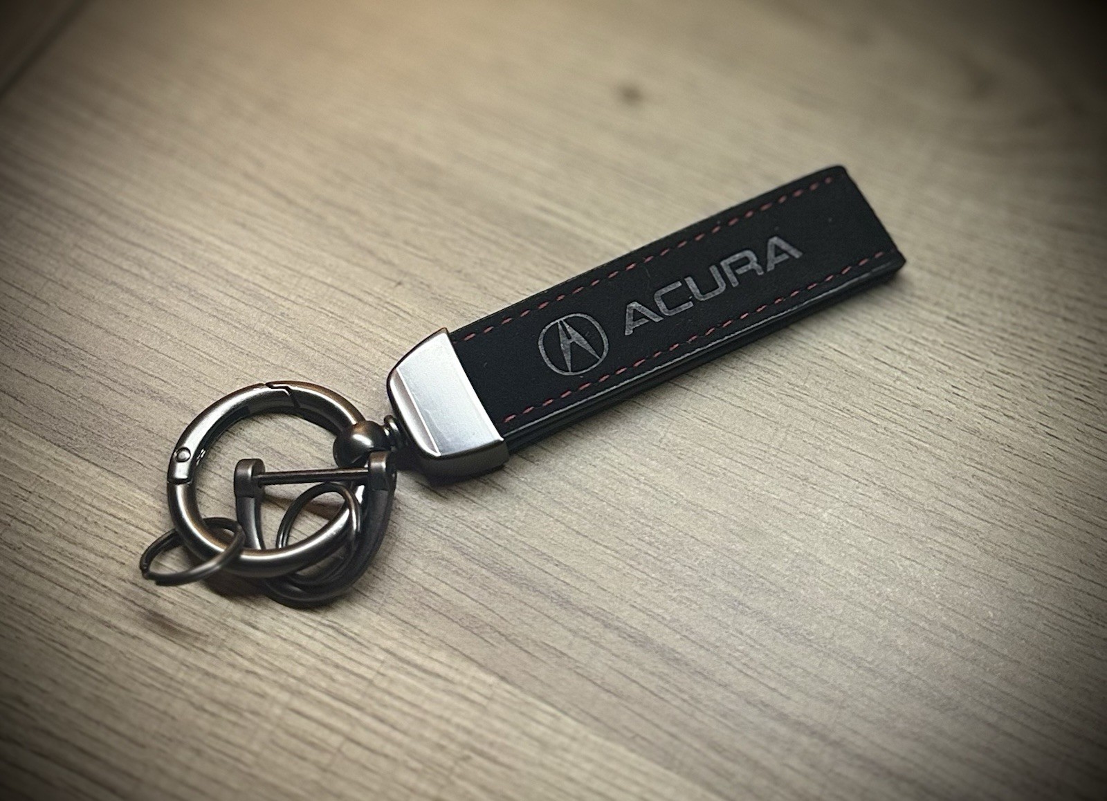 Suede Car Keychain Fob Fit For Acura ￼