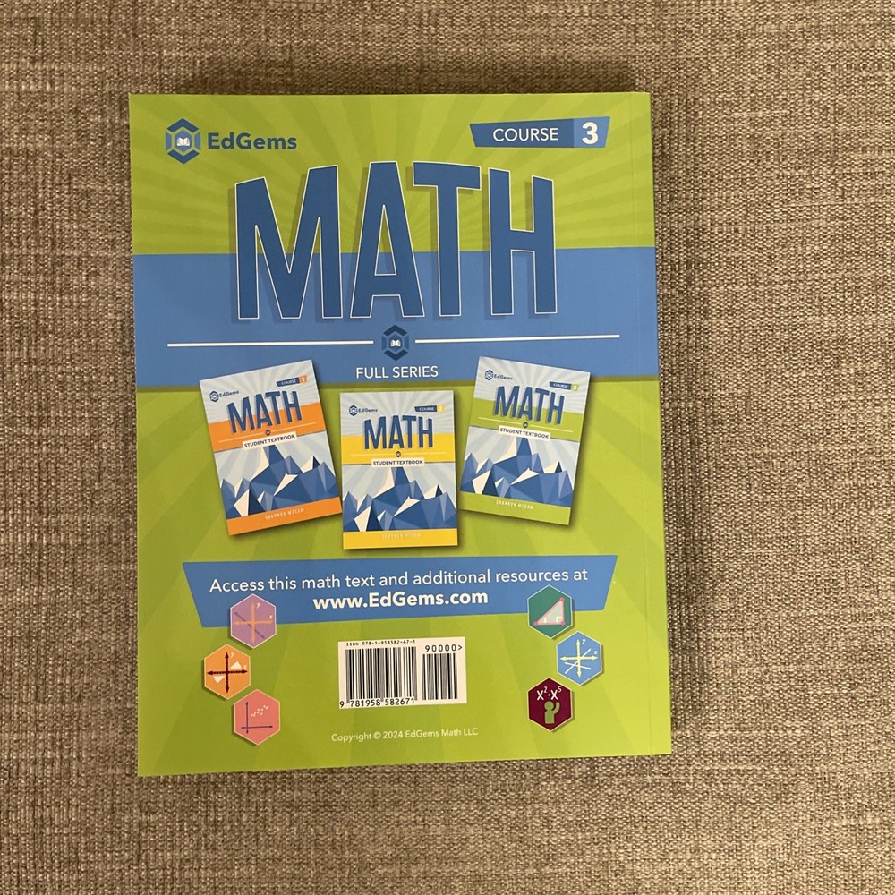 2024 EdGem Course 3 Math Interactive Student Textbook Vol 1