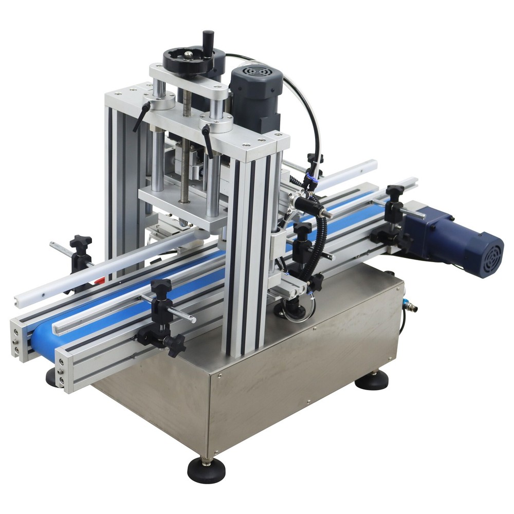 110V Automatic Desktop Conveyor Capping Machine with Touch Panel 20~60bot/min