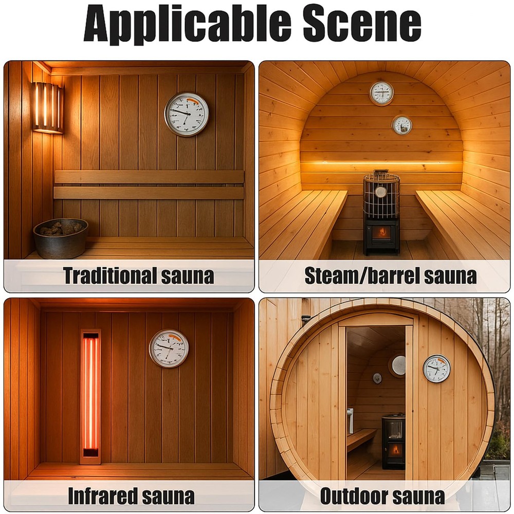 Sauna Thermometer and Hygrometer Combo – Precise Temperature & Silver