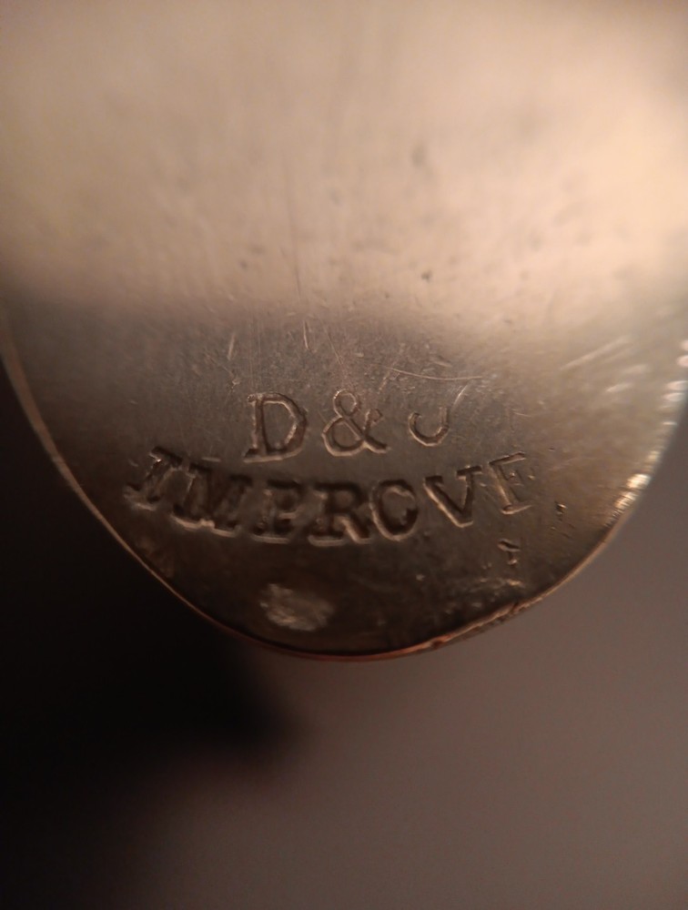 Large Oval Antique Solid Nickle Vesta Match Case D&J IPROVED