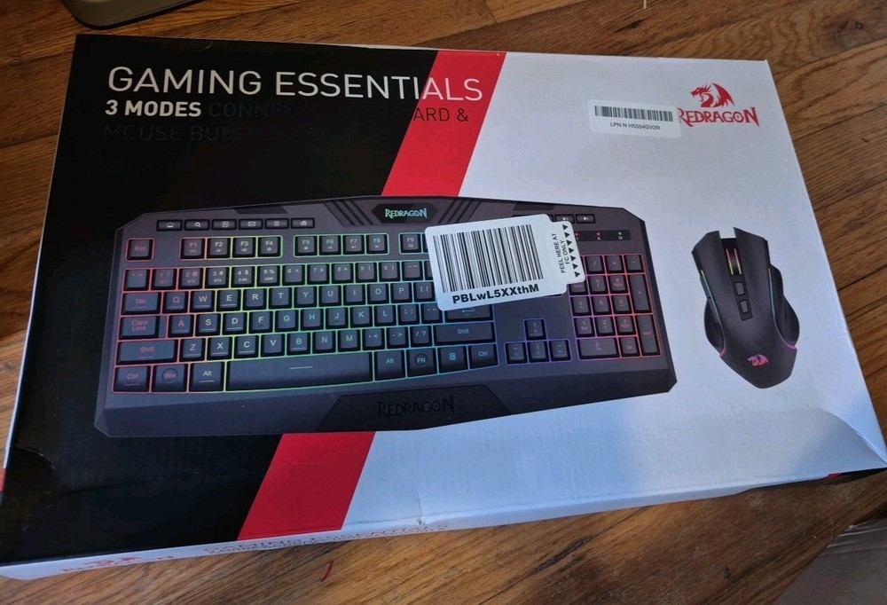 Redragon Gaming Essentials 3 Modes Connection Keyboard And Mouse Bundle - Black