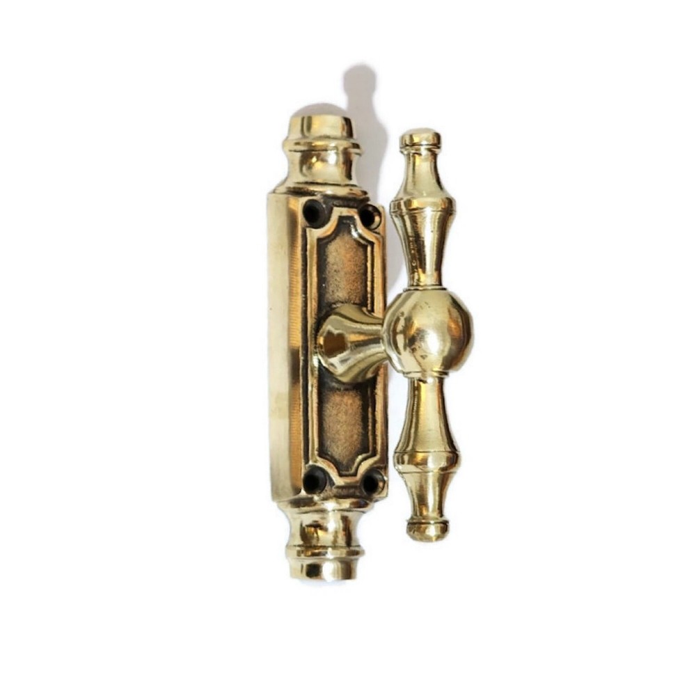 Solid Brass "T"‑Piece Cremone Set 110" (280cm) — Large Knob Version Cut‑to‑Size