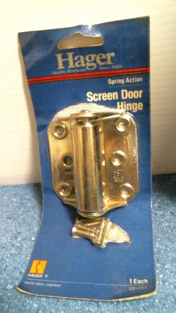 Hager CD1 US4, Spring Action Screen Door Hinge w/ Screws, Silver, FREE SHIP