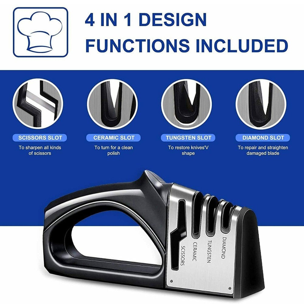 4 Way Knife Sharpener Professional Ceramic Tungsten Kitchen Sharpening System