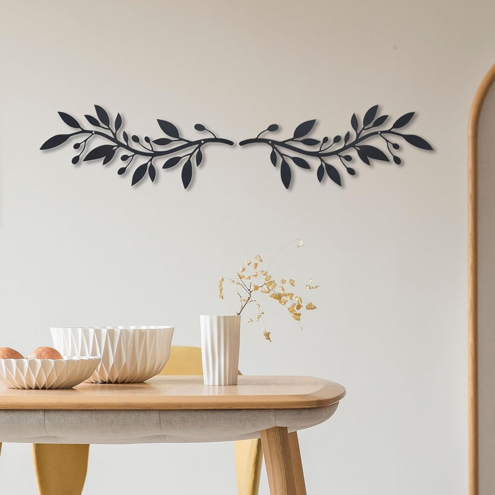 2 Pieces Metal Vine Olive Branch Leaf Wall Decor,Tree Leaf Wall Decor