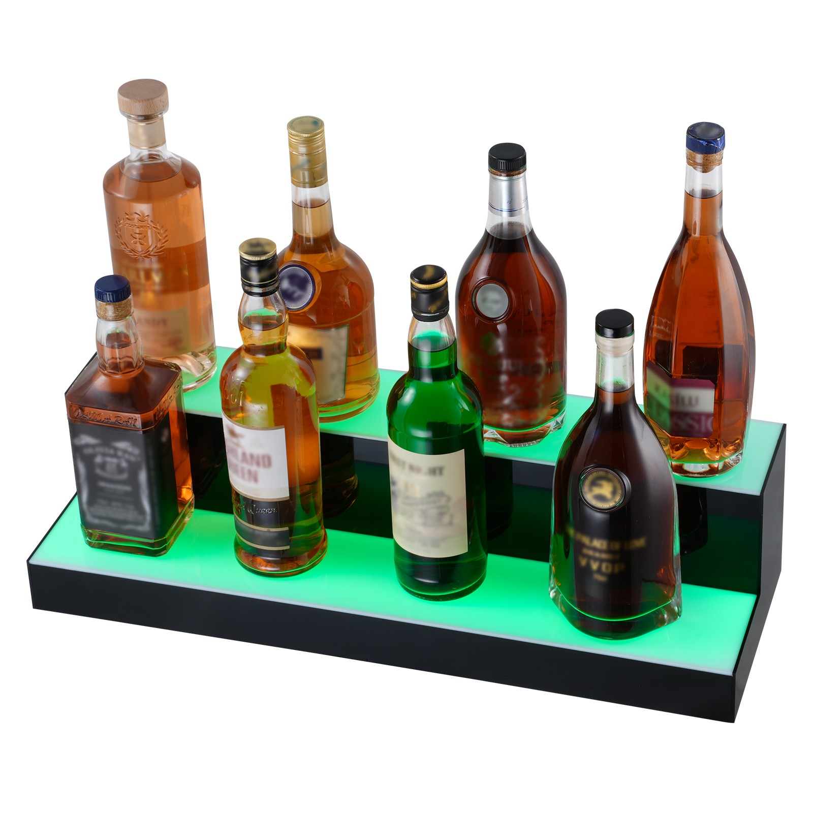 VEVOR LED Lighted Liquor Bottle Display Bar Shelf RF & App Control 24" 2-Step