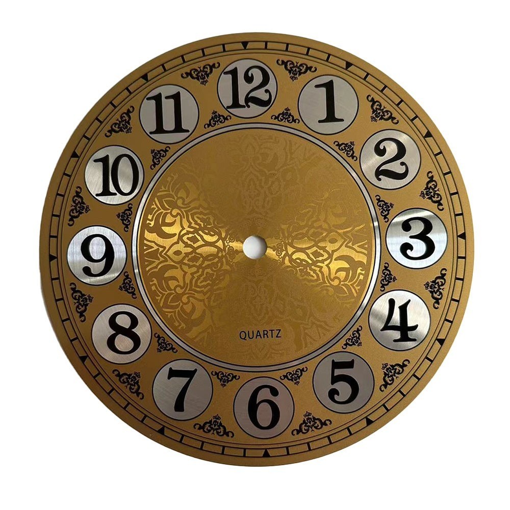180mm Diameter Gold Aluminum Clock Face for Custom Wall Clock Projects