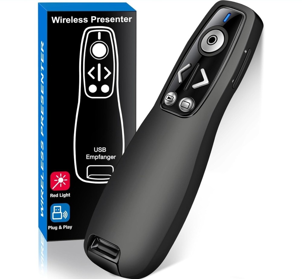 Presentation Clicker Wireless Presenter Remote PowerPoint Volume Control USB