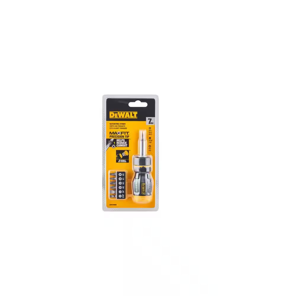 Multi-Bit Ratcheting Stubby Screwdriver Set (7-Piece)