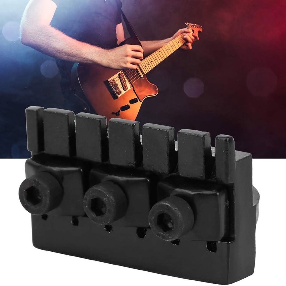 Black Zinc Alloy Locking Nut Replacement for Headless 6-String Guitar Models