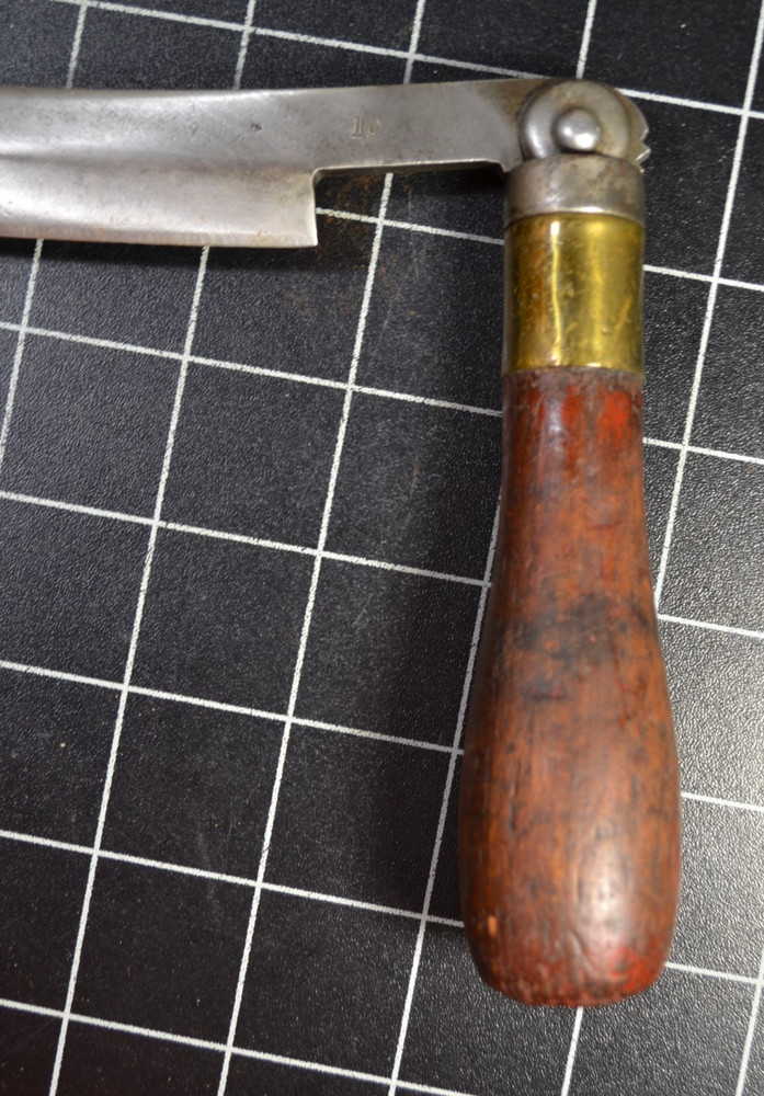 FOLDING DRAW KNIFE - BRASS FERRULES - 10" EDGE