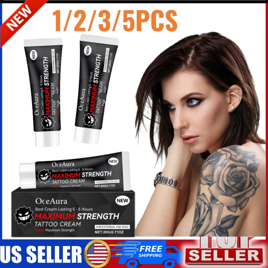 1-5X Tattoo Numibing Cream Gel 20 Grams-Up to 6 Hours Extra Strength for Tattoos