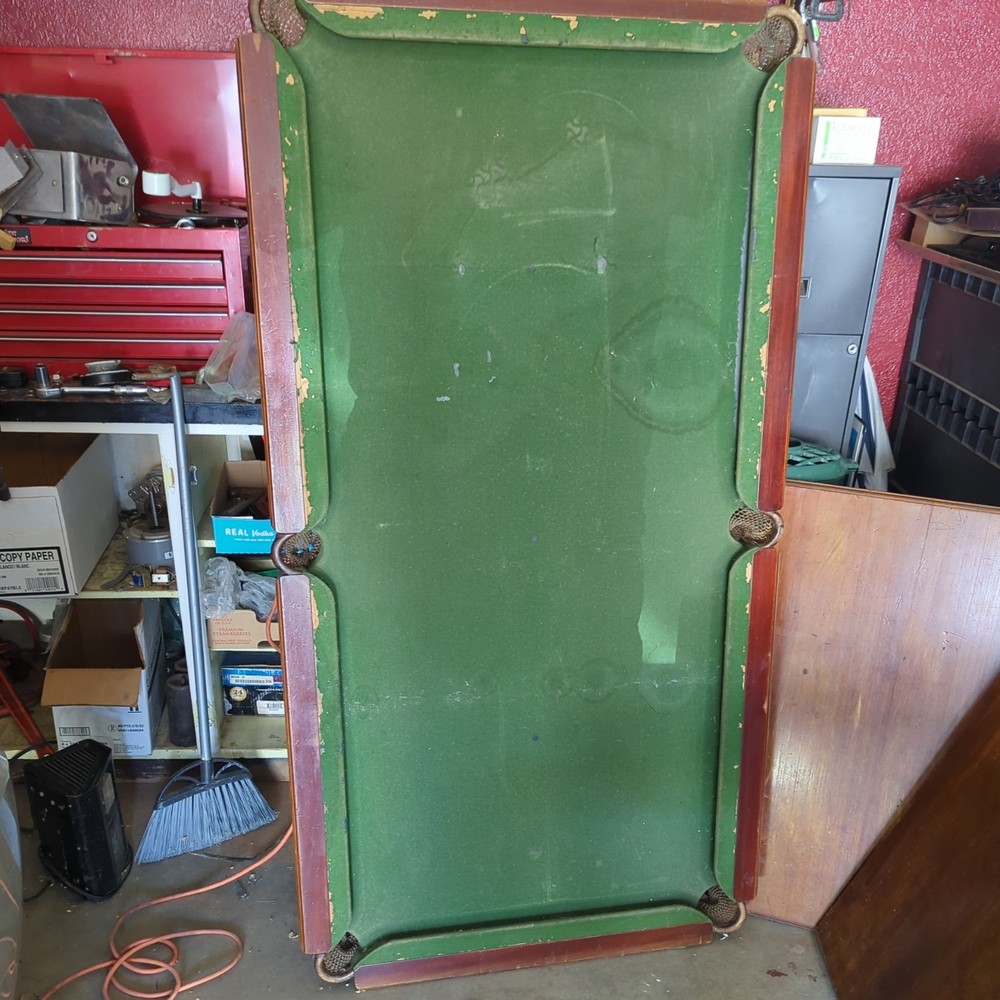 Antique J & E ascott Slate Bed Snooker Pool Table/Dining Table