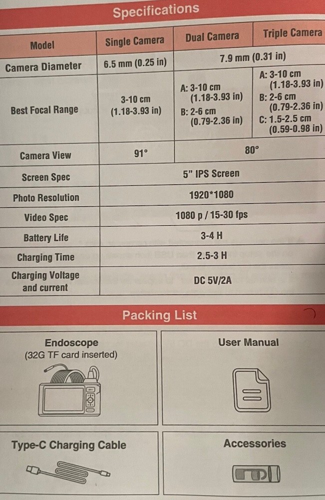 Sewer Inspection Camera with Digital Screen Display