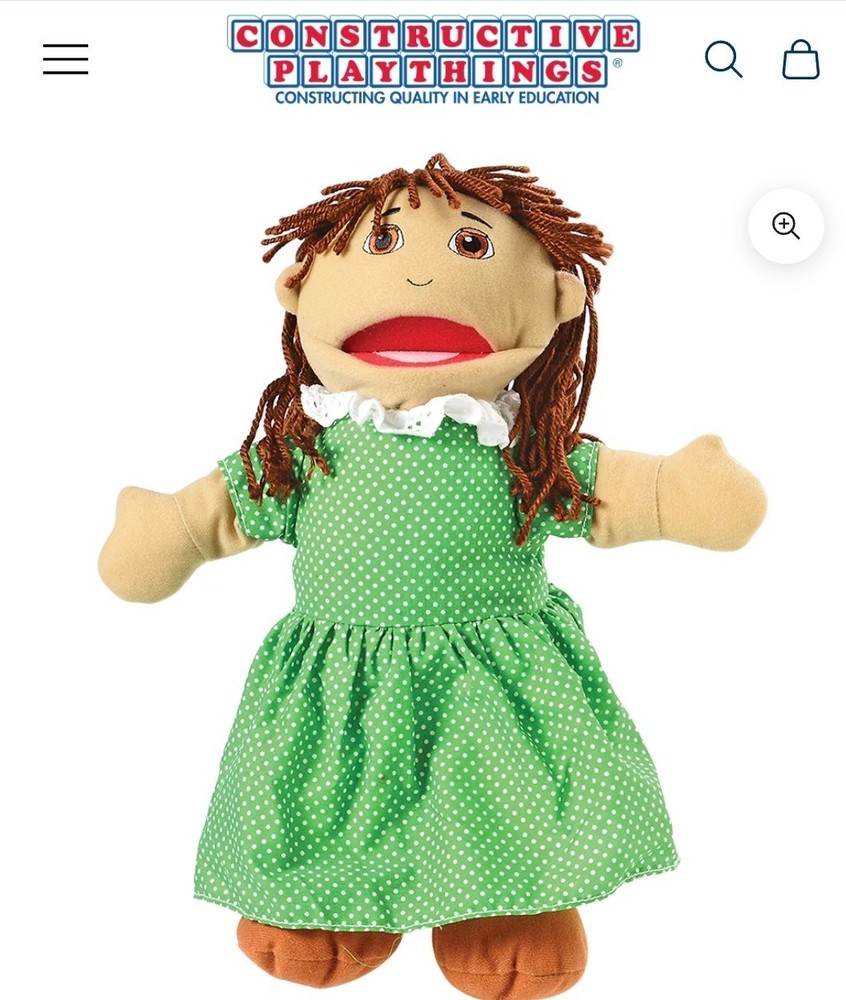 Constructive Playthings Full Bodied Open Mouth Hispanic Multicultural Puppet 14"