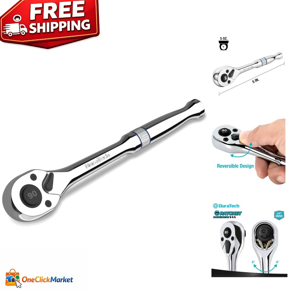 Versatile 1/4-Inch Quick-Release Ratchet With 90-Tooth for Ultimate Efficiency