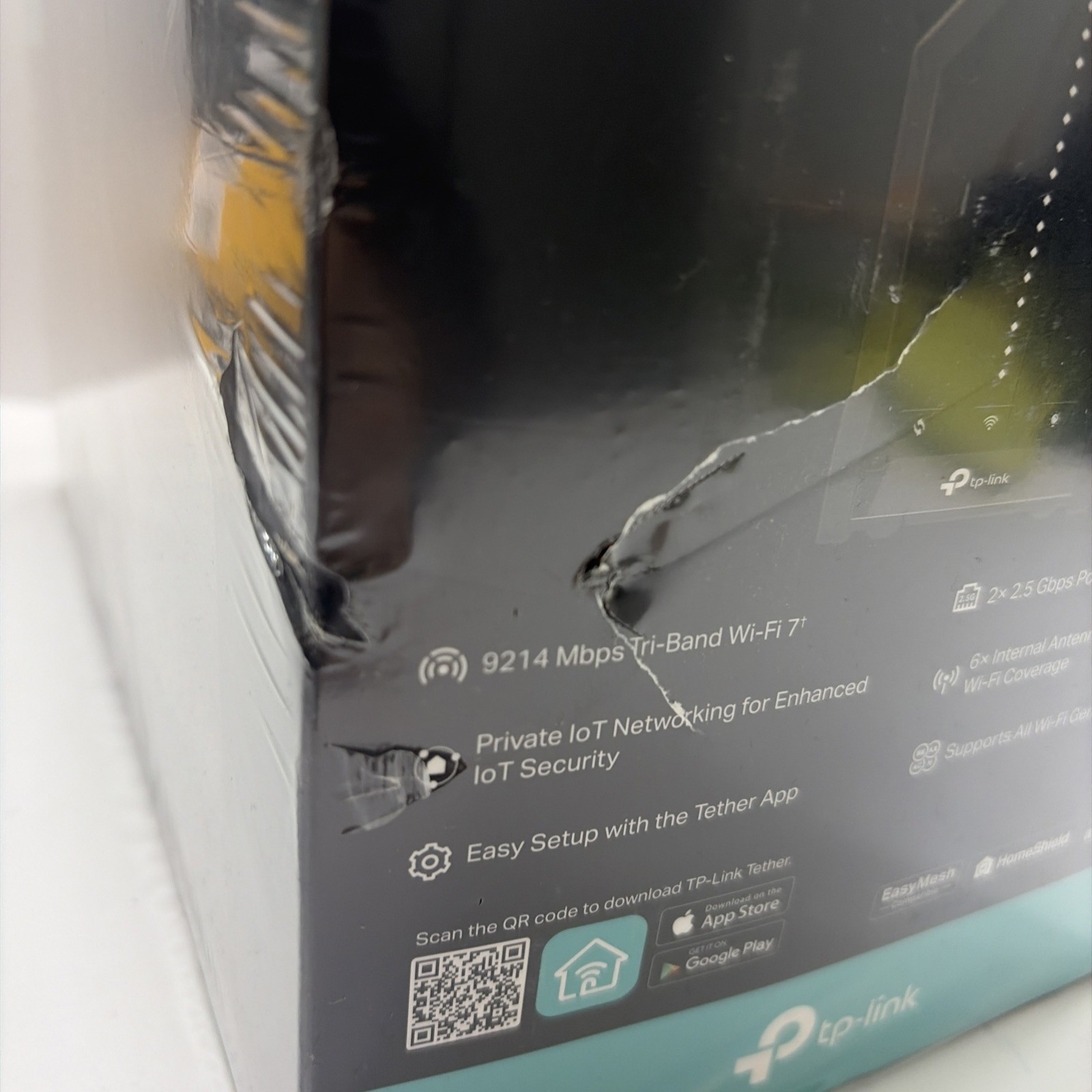 New Sealed TP-Link Archer BE9300 Tri-Band WiFi 7 9.2Gbps Wireless Router Black